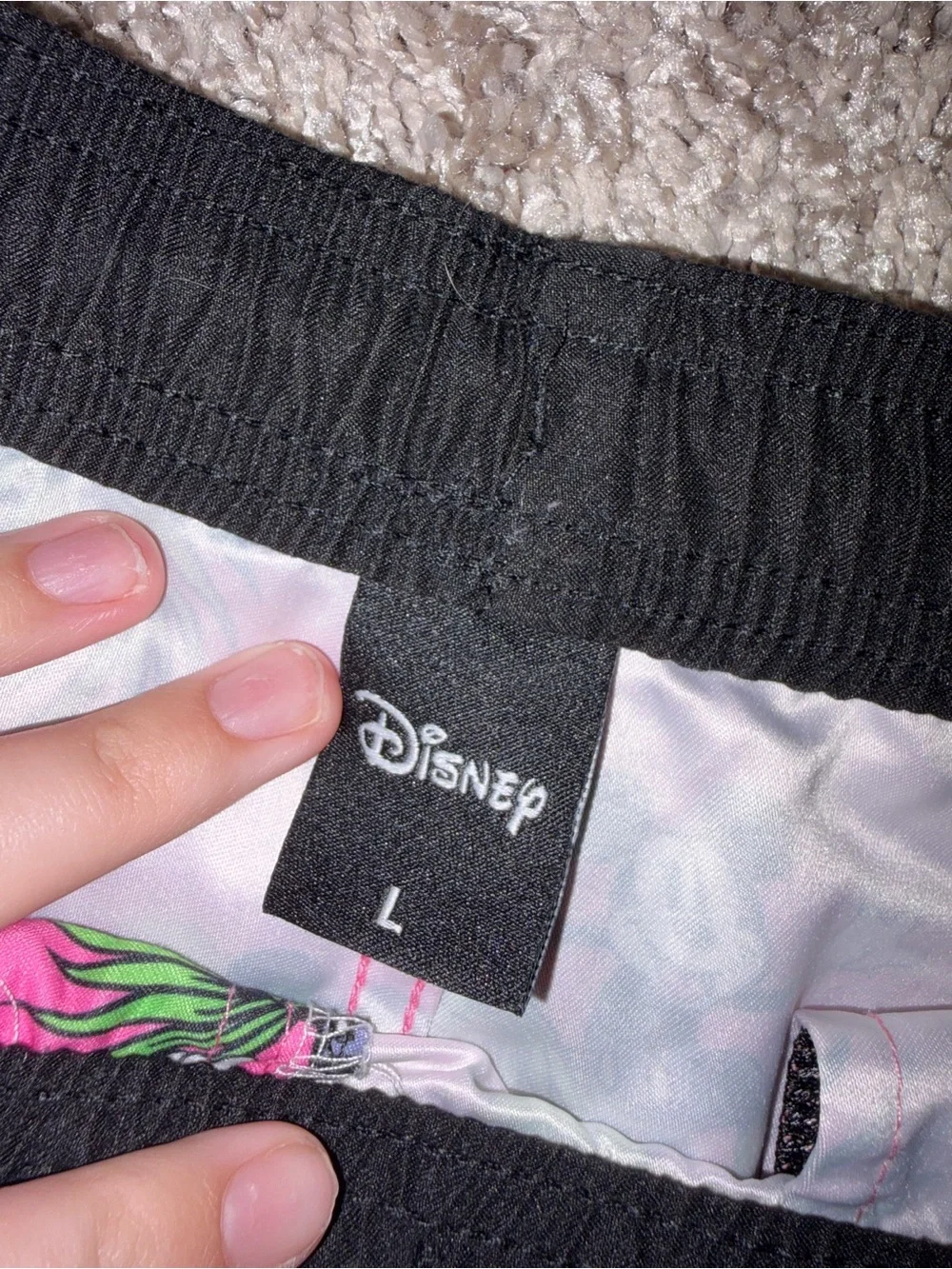 Pink Mickey Mouse Swim Shorts with Black Waistband